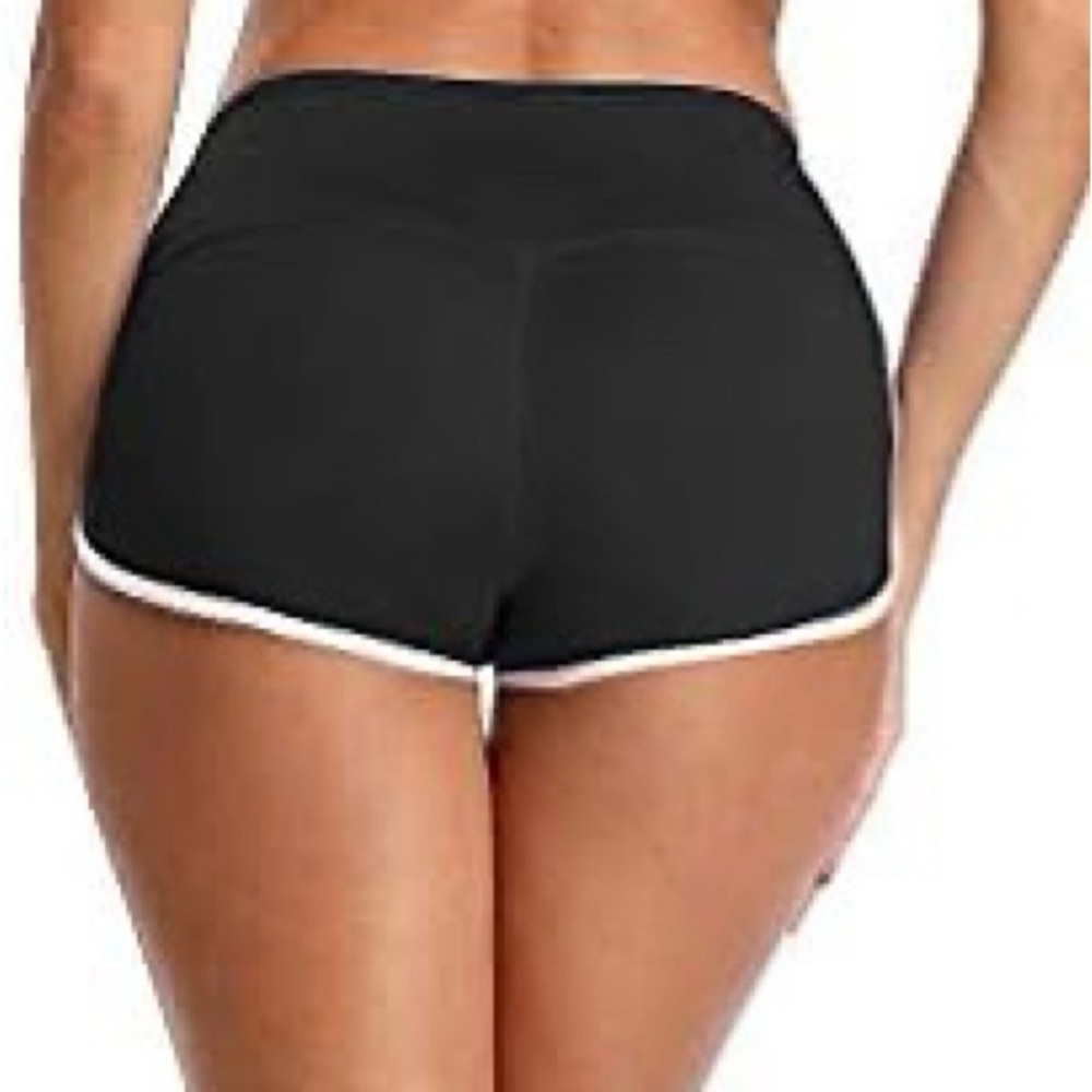 Free People FP Movement Athletic Shorts in Black and White Piping 🖤